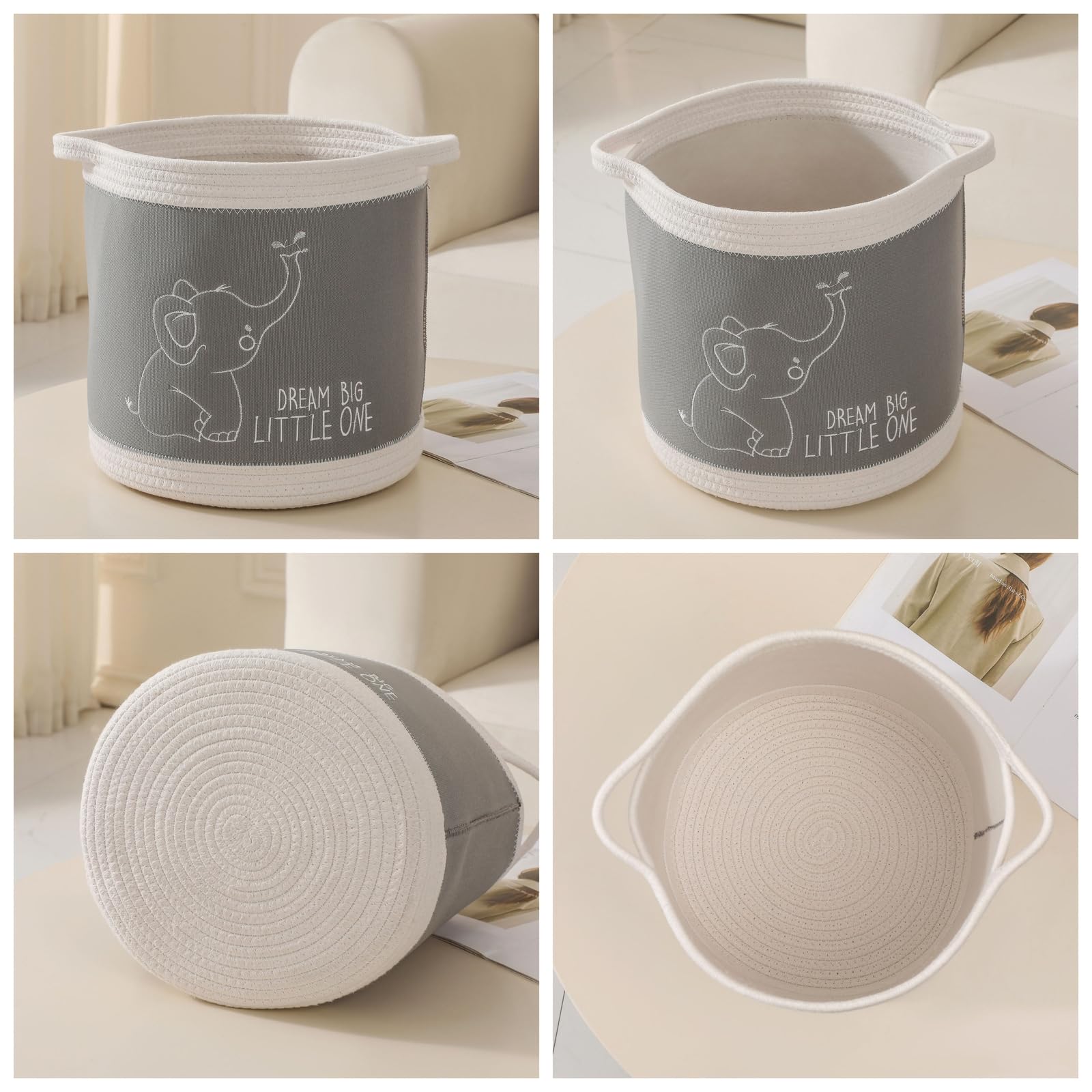Tidelit versatile storage basket used for toys, blankets, and magazines.