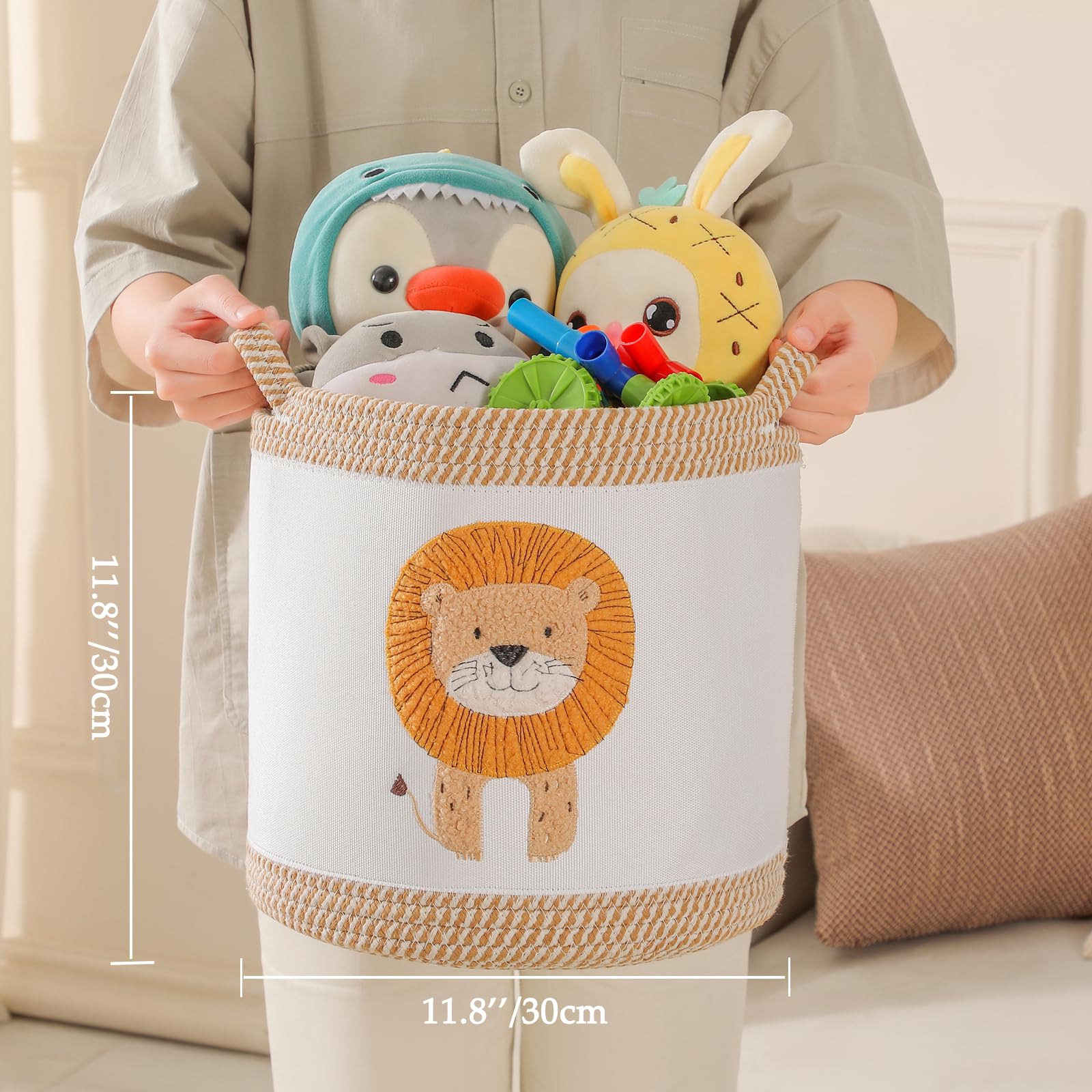 Tidelit toy-storage in playroom features handles for easy transport.