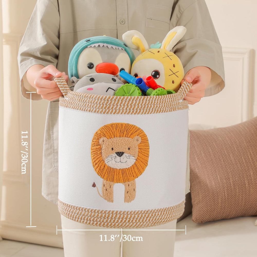 Tidelit toy-storage in playroom features handles for easy transport.
