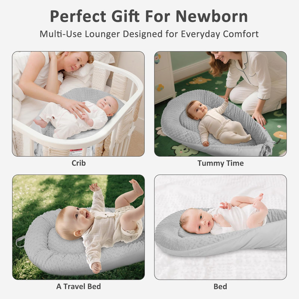 TidlyBear Baby Lounger cover removable with zipper for easy washing.