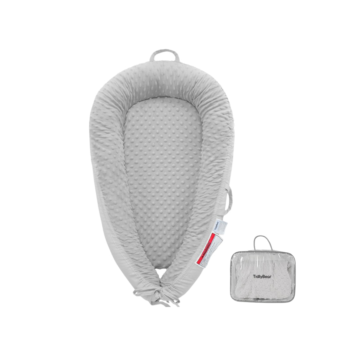TidlyBear Baby Lounger front view offering calm, supervised lounging for newborns.