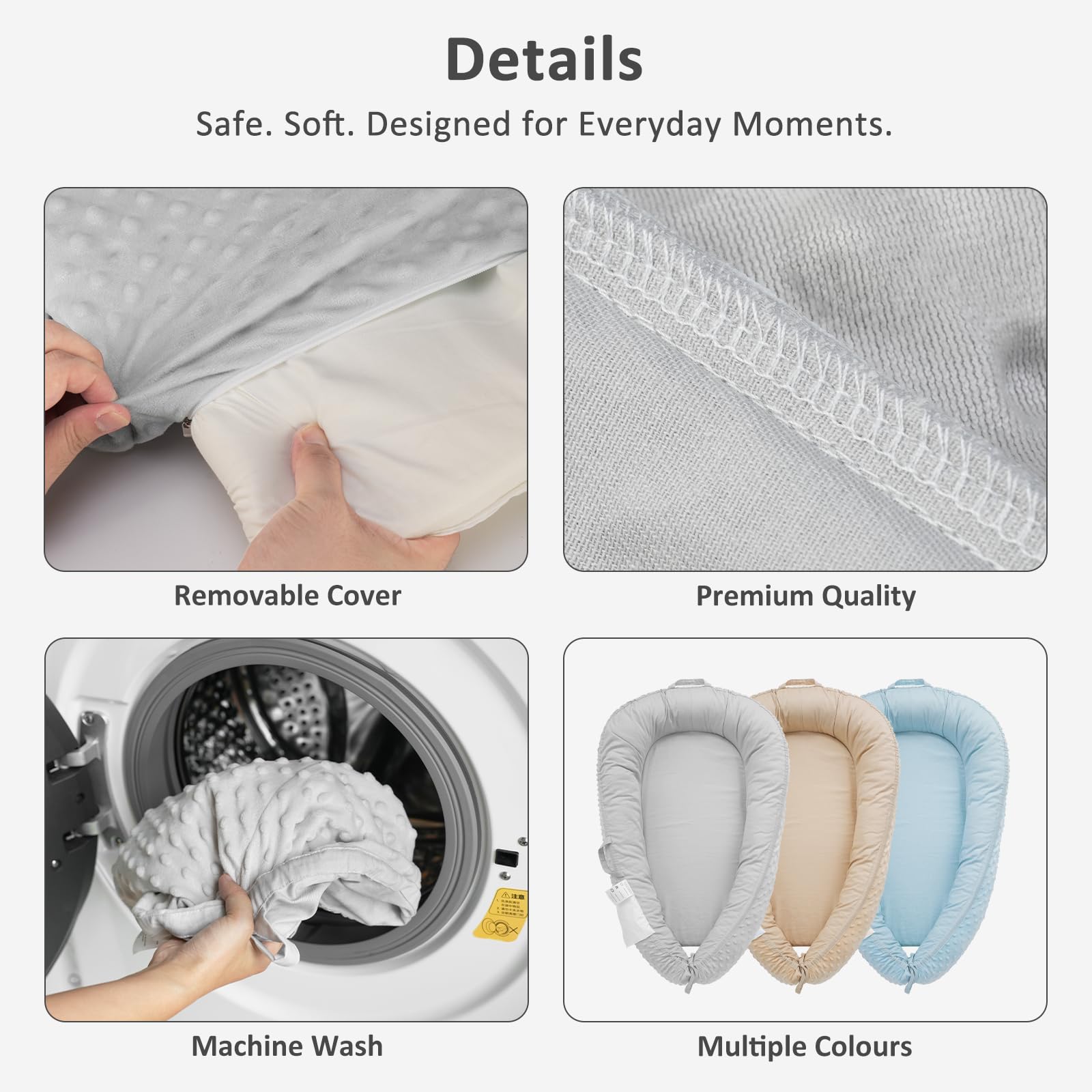 TidlyBear Baby Lounger travel-friendly design ideal for home or travel.