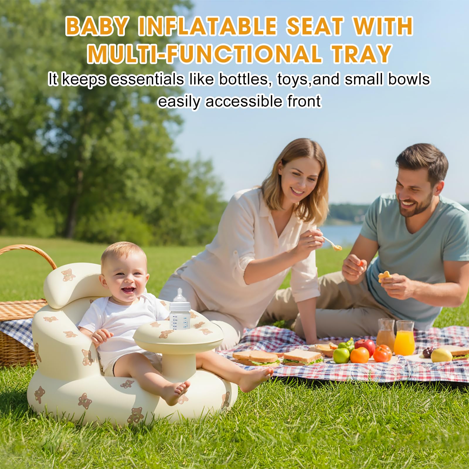 TIDNNS beach-ready seat is travel-friendly for on-the-go use.