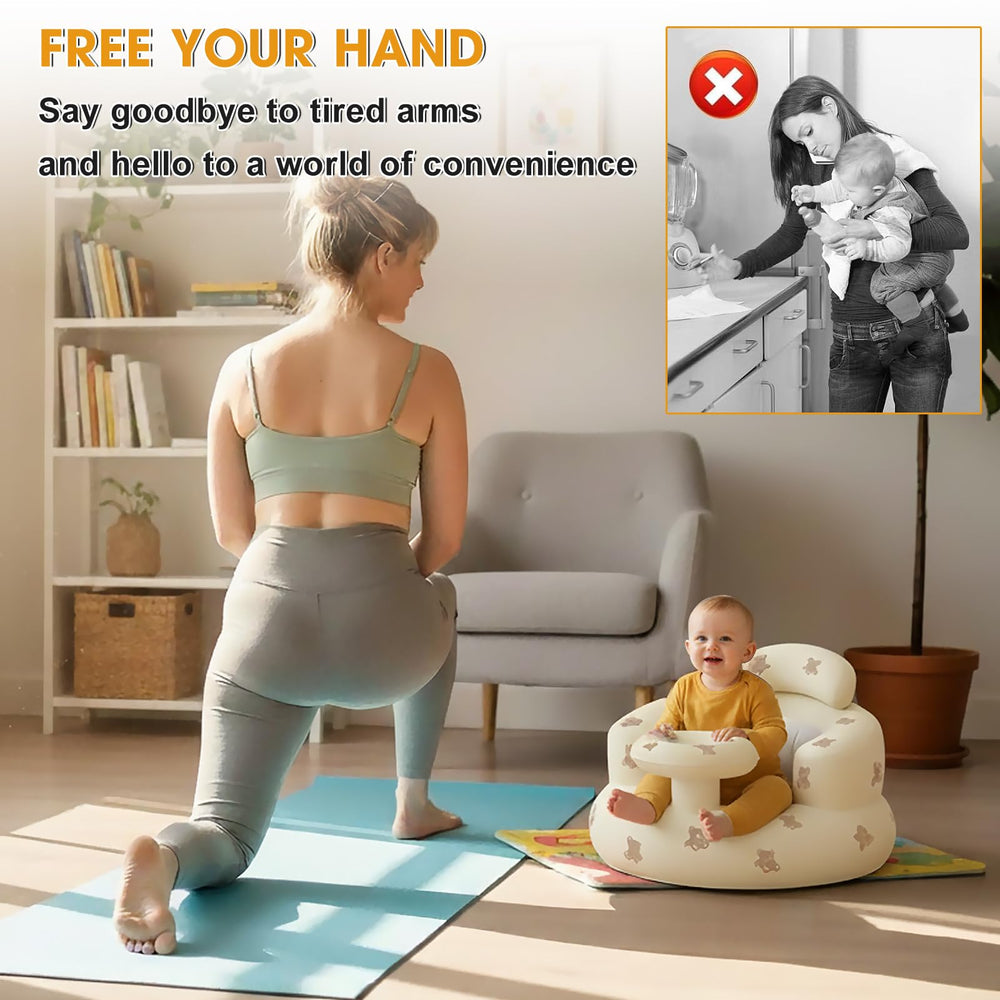 TIDNNS snuggle-design inflatable seat cradles baby for secure, cozy sitting.