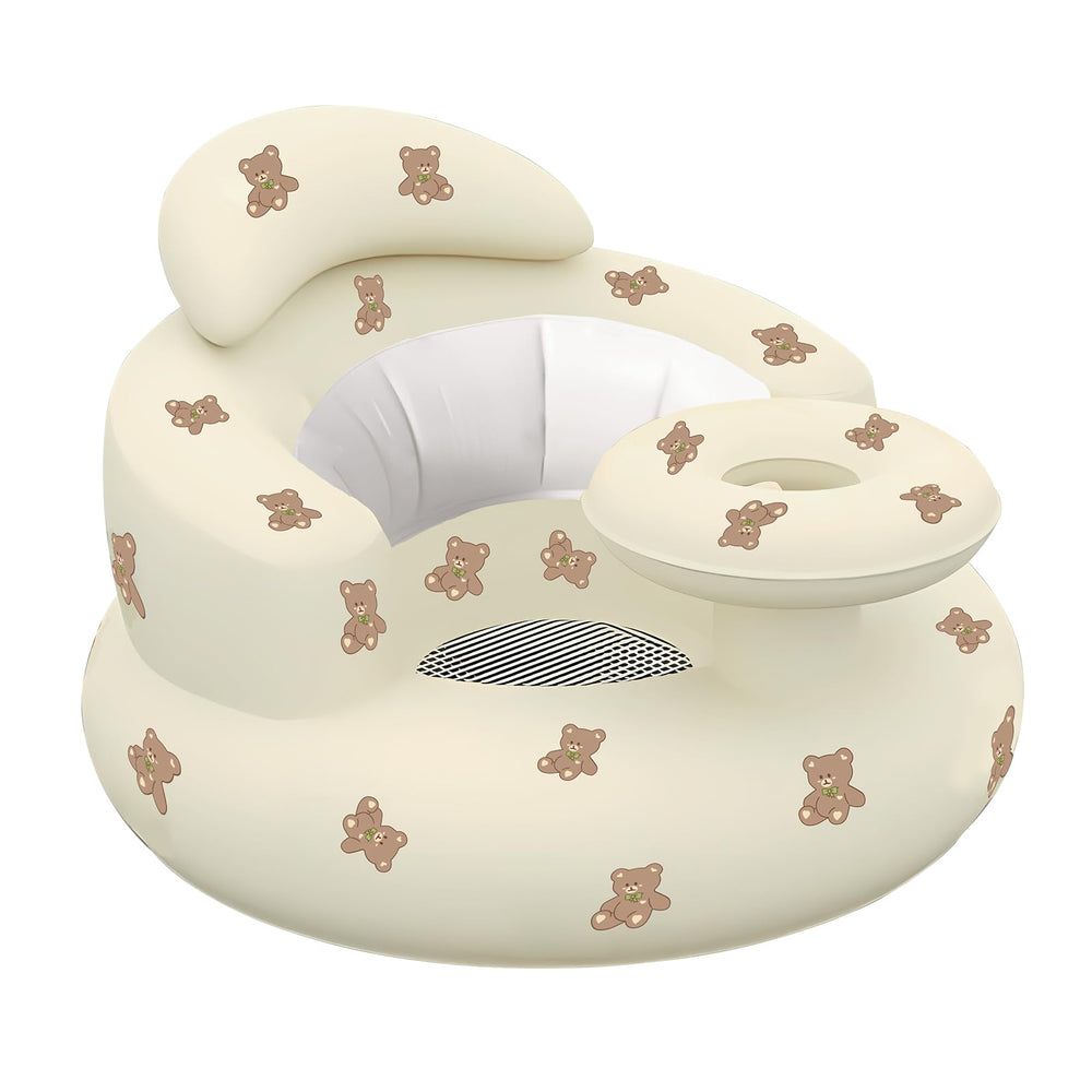 TIDNNS tray-equipped seat facilitates feeding during playtime.