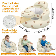 TIDNNS inflatable baby seat front view shows compact, travel-ready design.