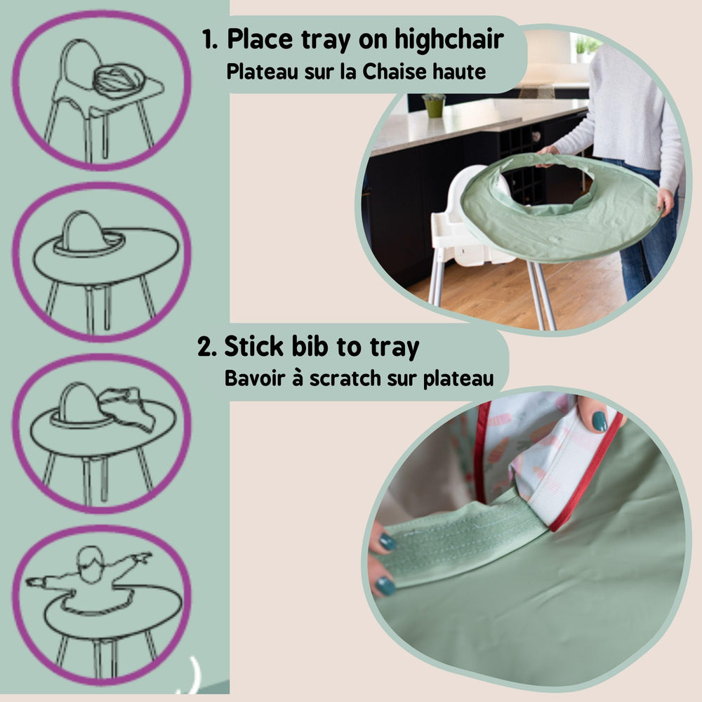 Tidy Tot baby-mealtime-messproof design supports mess-free play and feeding
