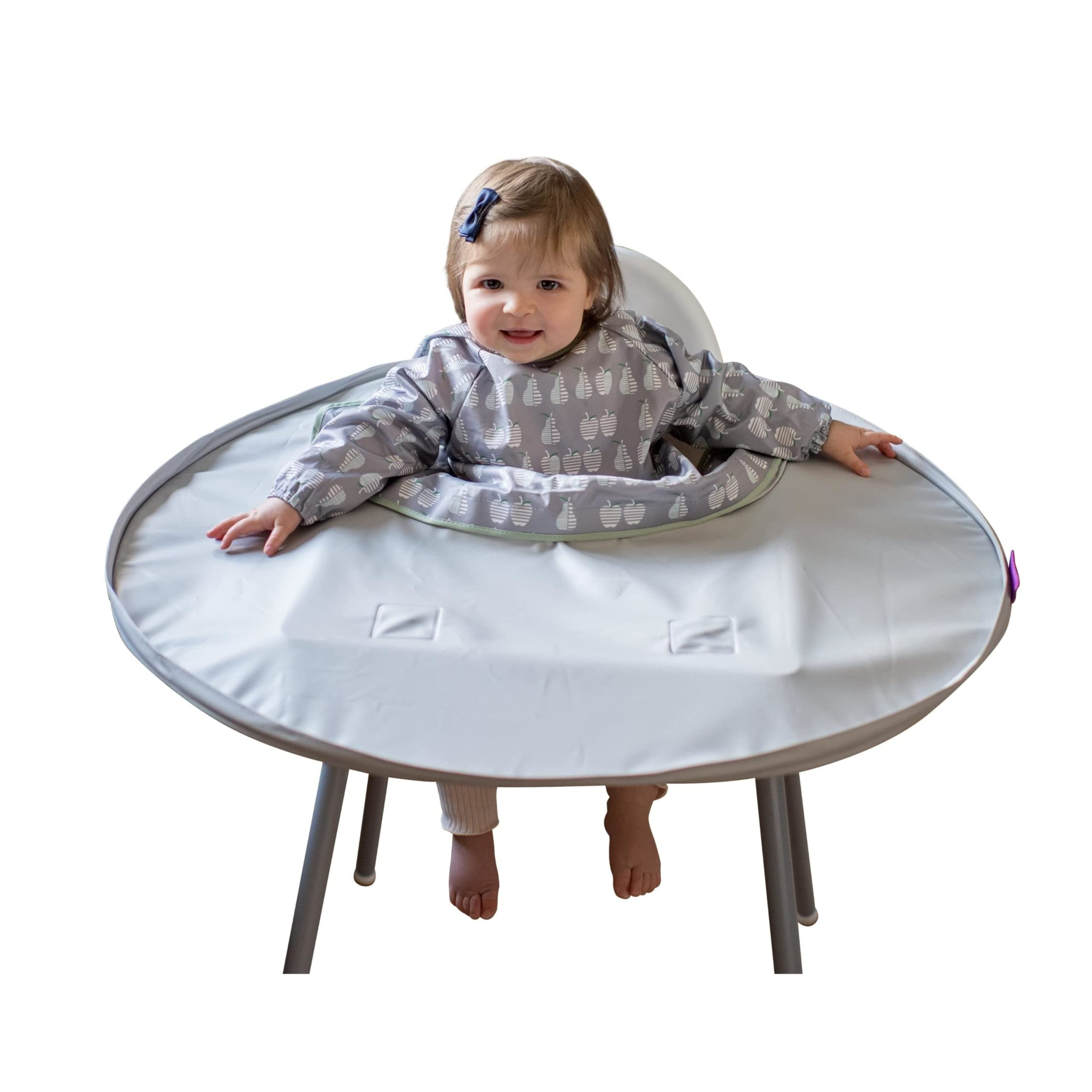 Tidy Tot Bib & Tray Kit front view shows waterproof bib and tray integration for mess-free meals