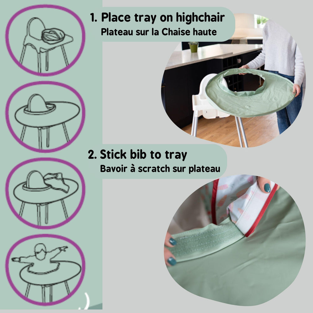 Tidy Tot suction cups attach to tables; not for textured surfaces