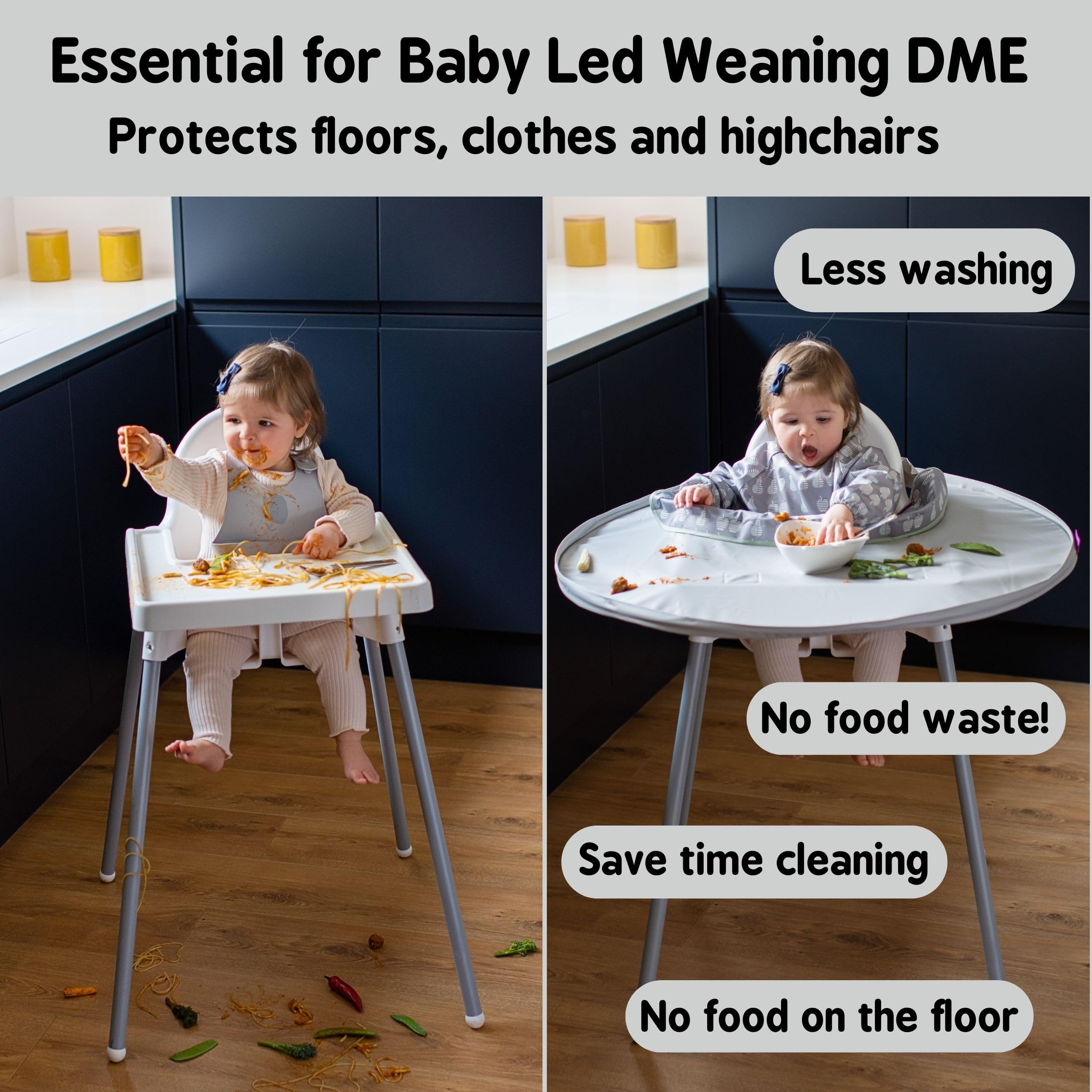 Tidy Tot waterproof material close-up emphasizes easy wipe-clean durability