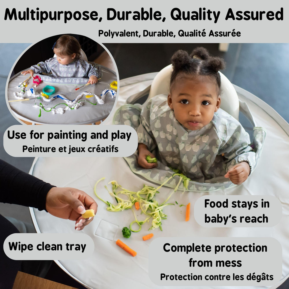 Tidy Tot wipe-clean tray ready for quick rinses during messy meals