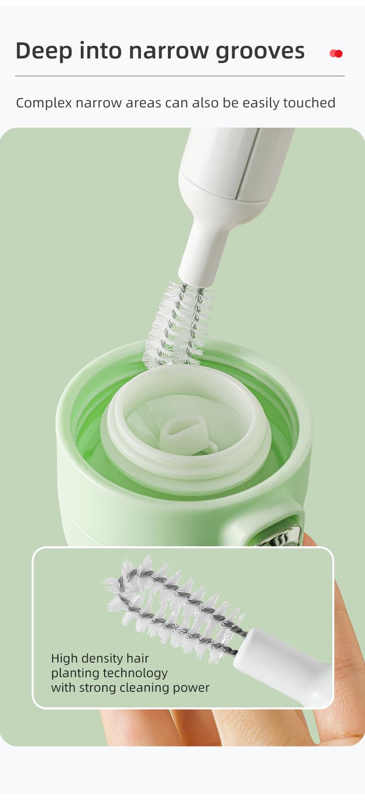 TidyOrbit scraper tool removes dried residue from lids and rims.