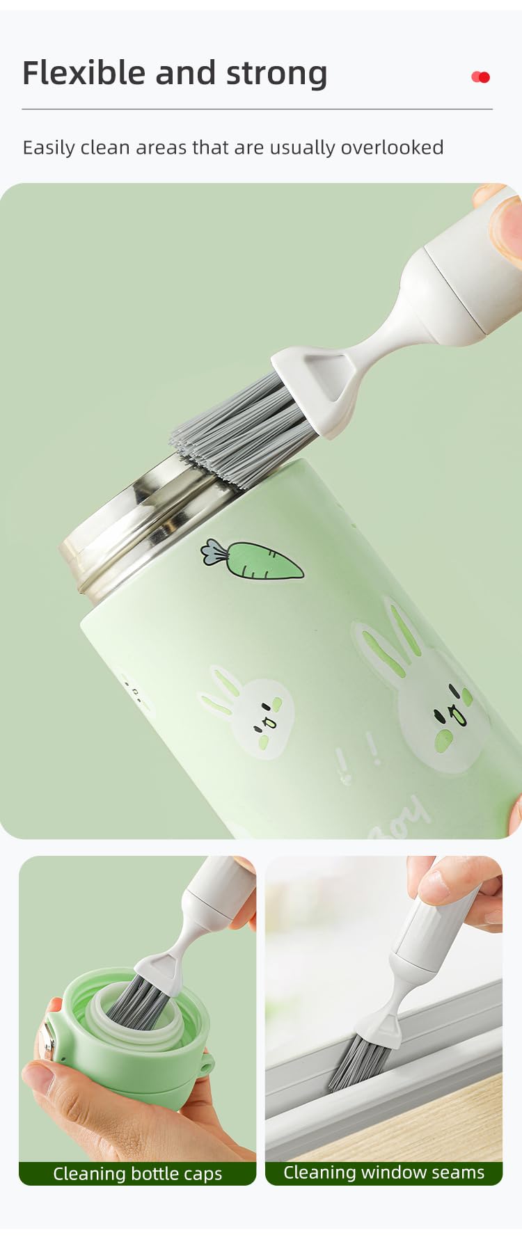 TidyOrbit straw brush fits slim straws for thorough interior cleaning.