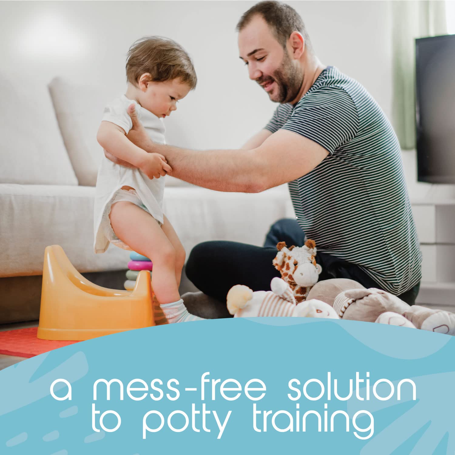 TidyTots absorbent pad close-up highlights quick liquid absorption for mess-free moments.