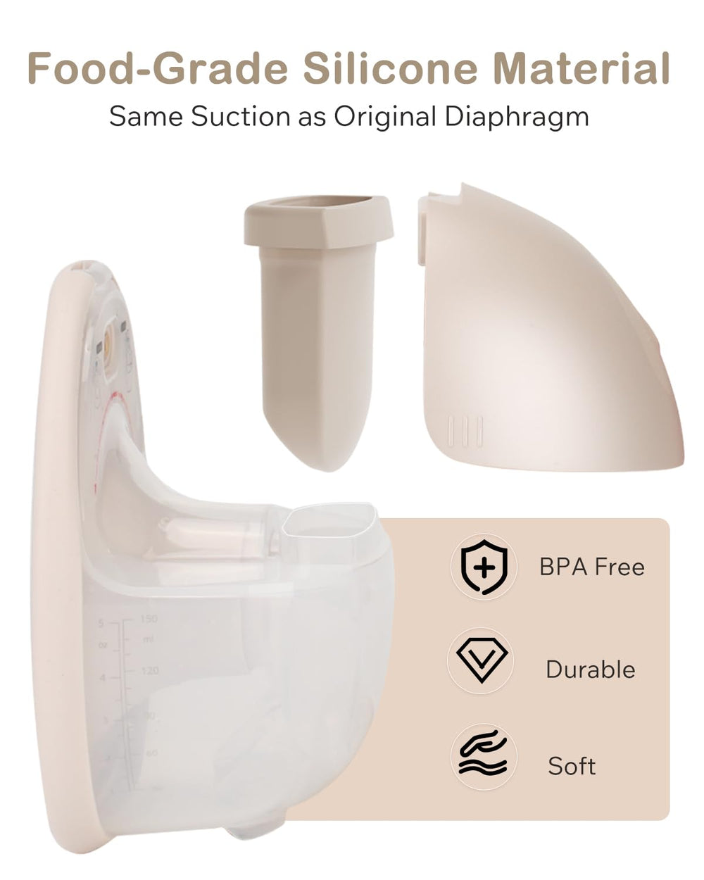 Tiga diaphragm enables easy installation for quick replacement between sessions