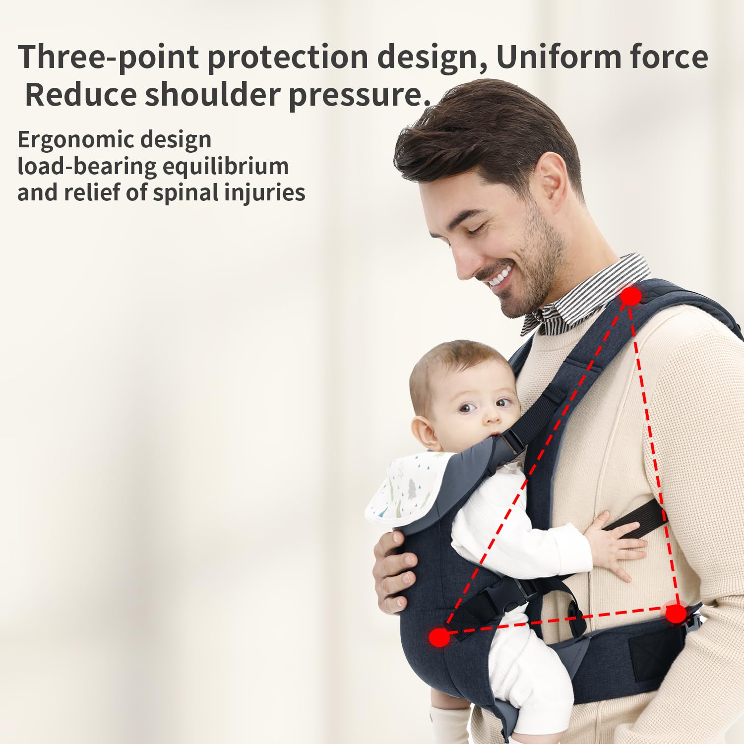 tigerandkitty baby sling foldable head protector demonstrates newborn head support