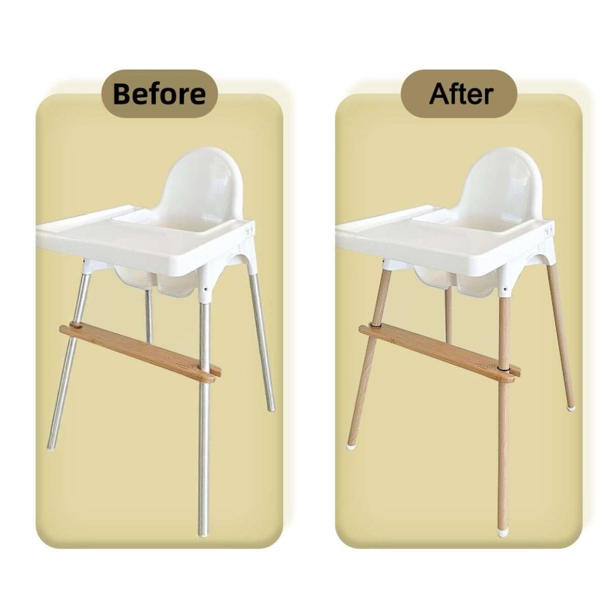 TiTigerella decorative highchair wrap installation demonstrates peel-and-stick simplicity