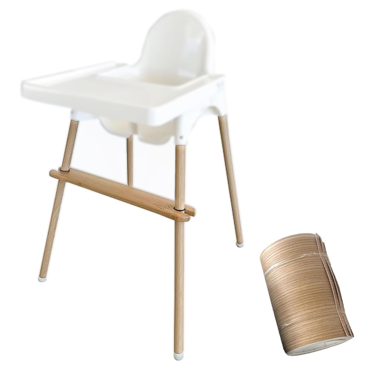 TiTigerella bamboo-style highchair wrap on Antilop leg for aesthetic upgrade