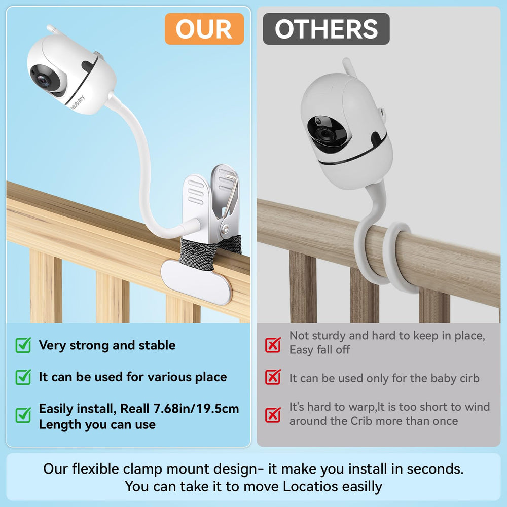 tihii baby monitor mount 360-degree view enables flexible positioning