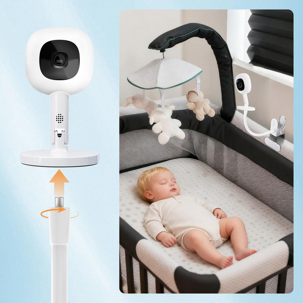 TiHii crib-friendly mount attachment clamps to crib rail