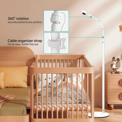tihii nanit floor stand gooseneck offers flexible positioning for optimal viewing angles