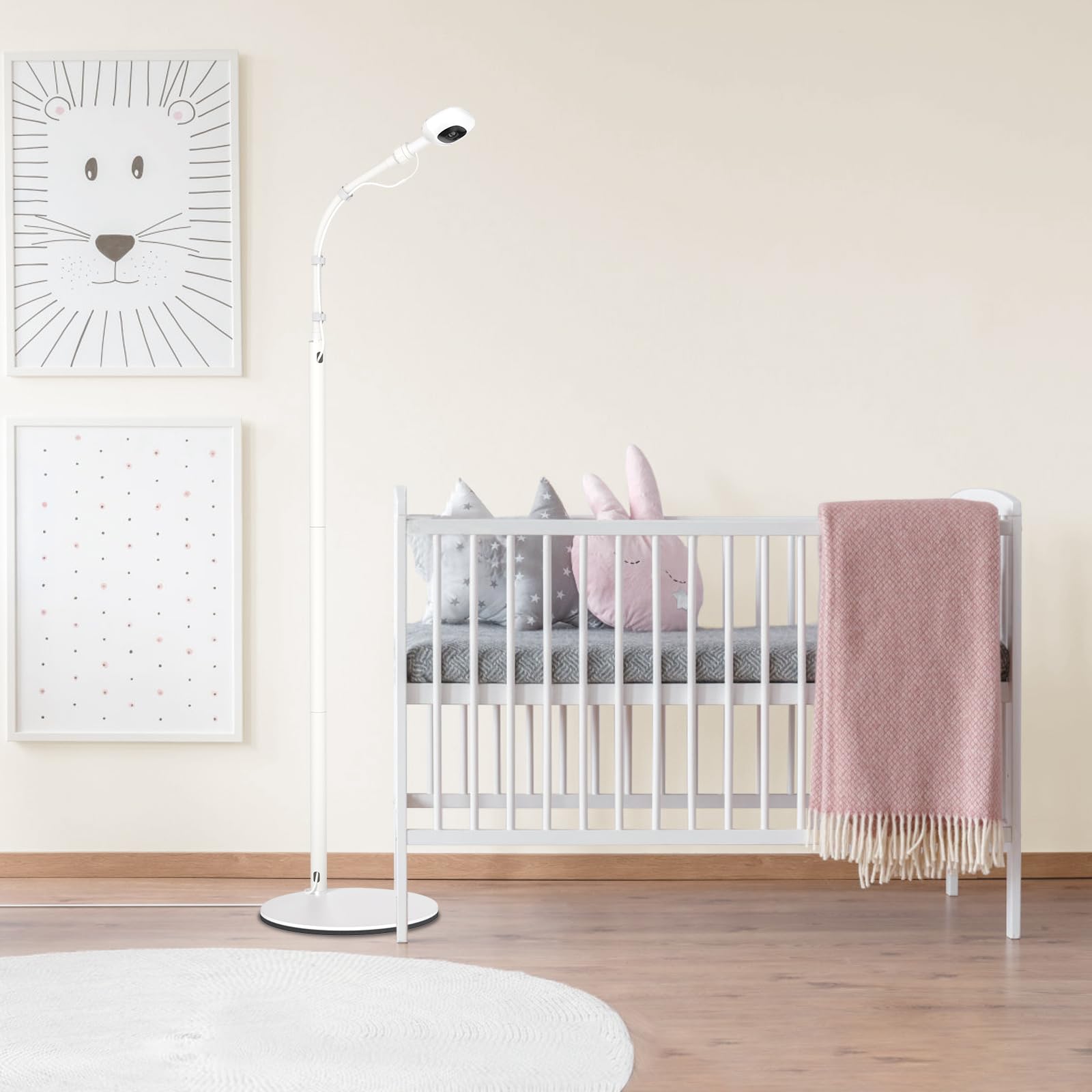 tihii nanit floor stand height-adjustment enables customizable viewing from 37 to 68 inches