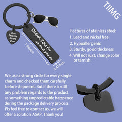 TIIMG Security Guard Keychain stainless steel detail showing quality finish for professional gifting.