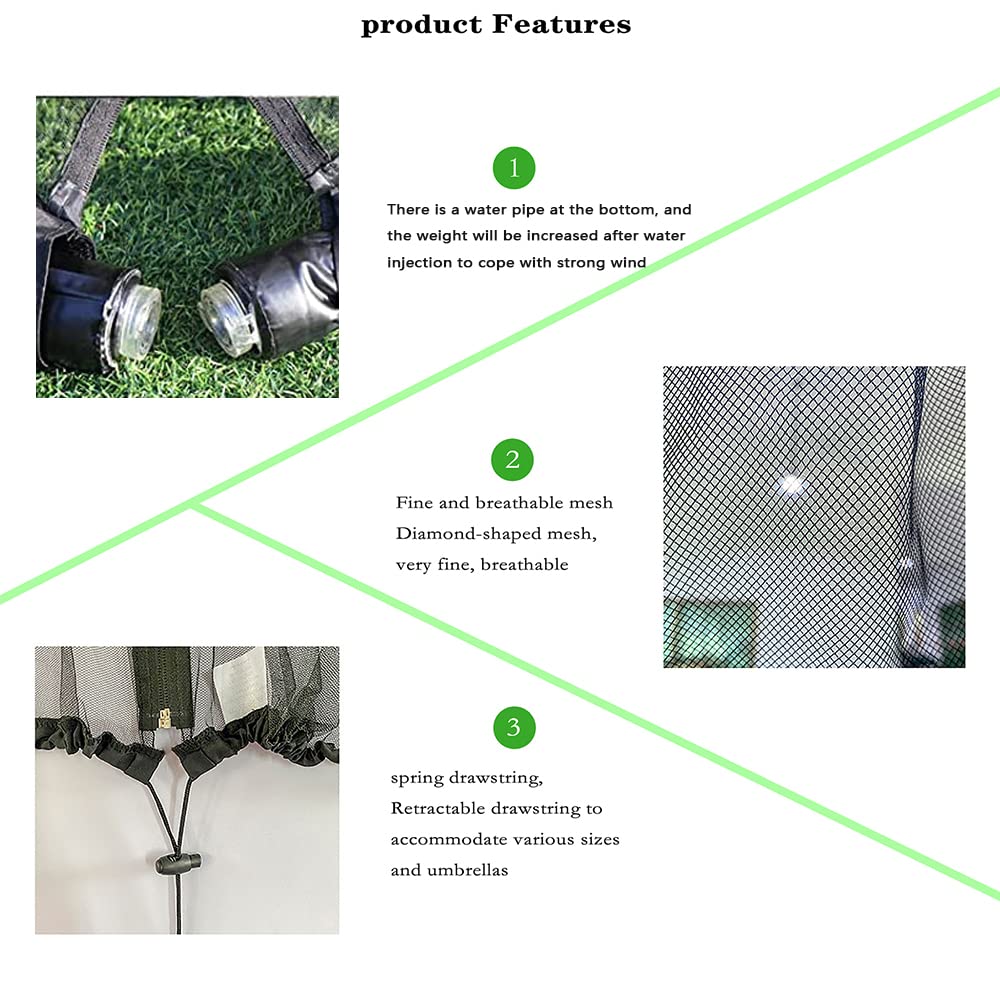 Tiimmgaal mosquito net bottom-weight design shows stable setup without water inflation.