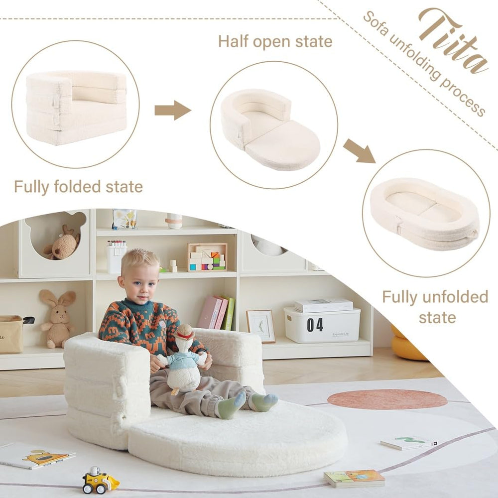 Tiita 3-in-1 Kids Sofa Bed loungers mode for relaxed naps