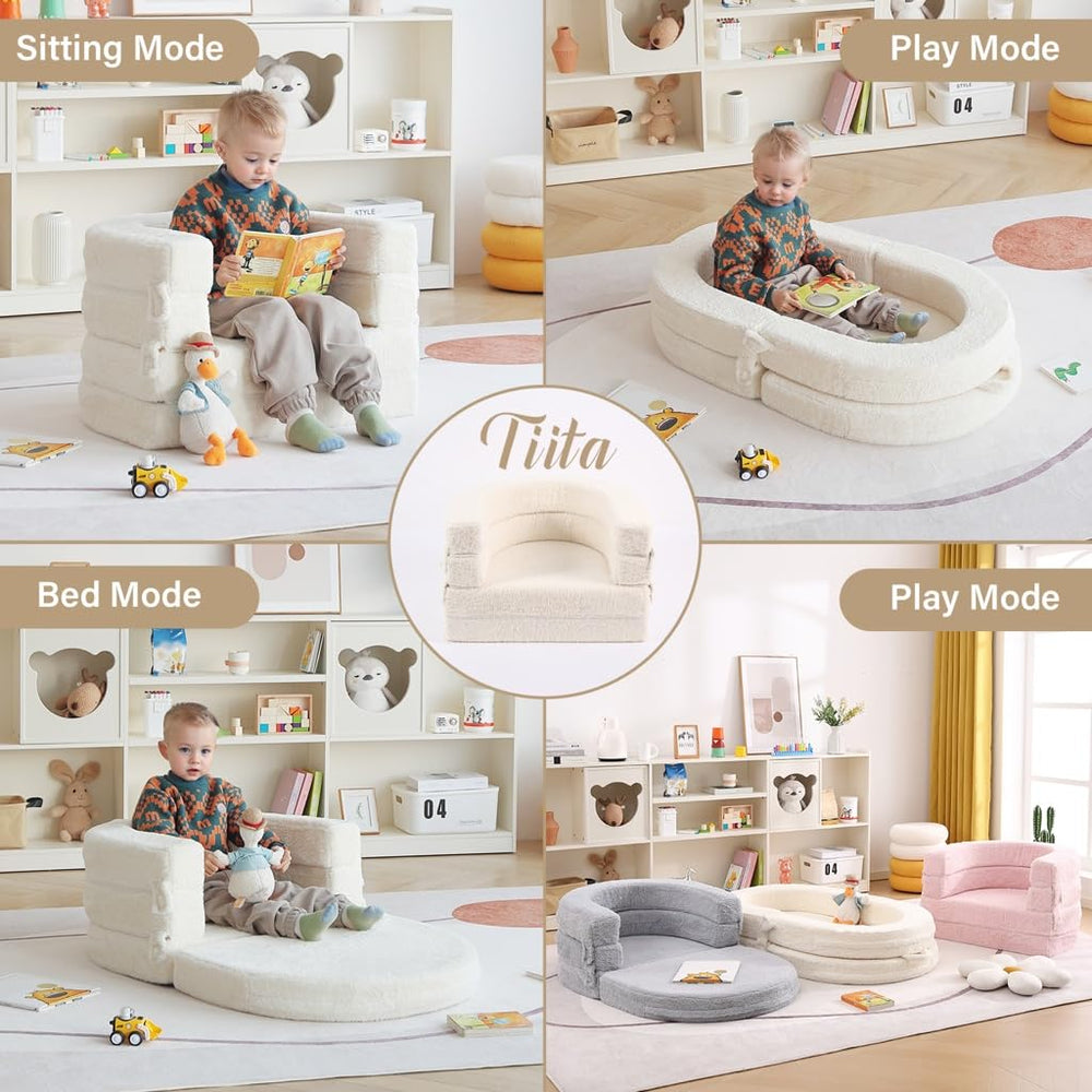 Tiita 3-in-1 Kids Sofa Bed removable cover for easy cleaning