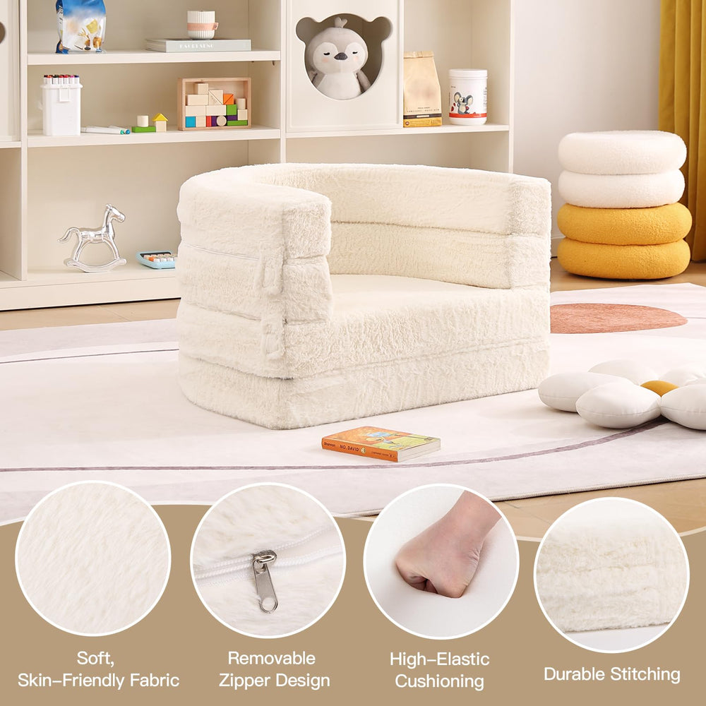 Tiita 3-in-1 Kids Sofa Bed fits bedrooms and living rooms