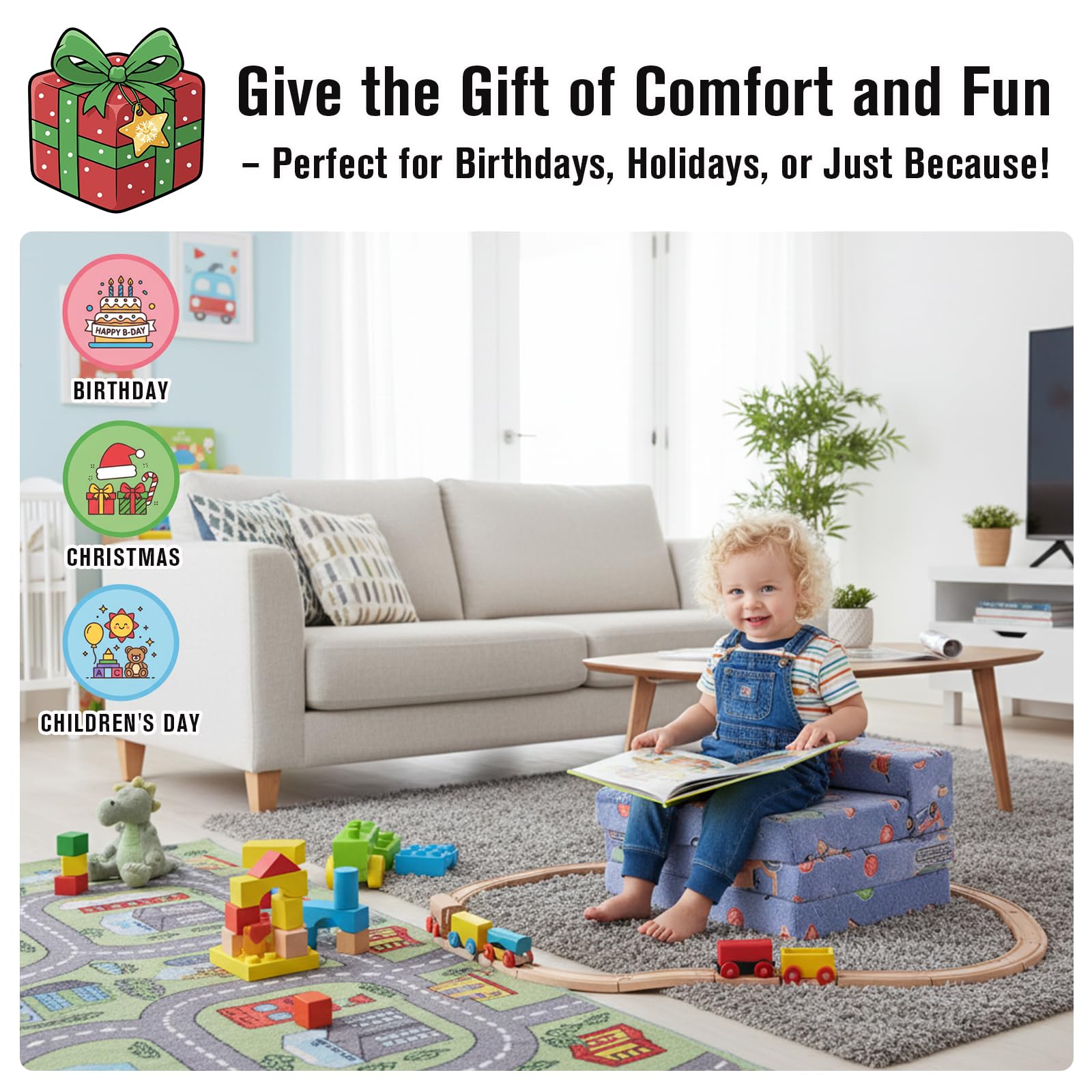 Tiita foldable floor mat with storage bag emphasizes tidy portable play spaces.