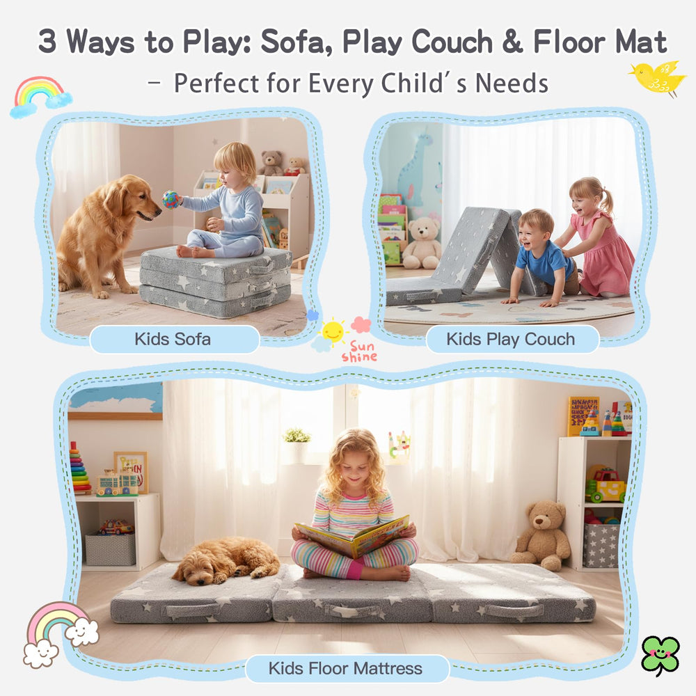Tiita glow-in-dark pattern mattress helps locate the mat in dim rooms.