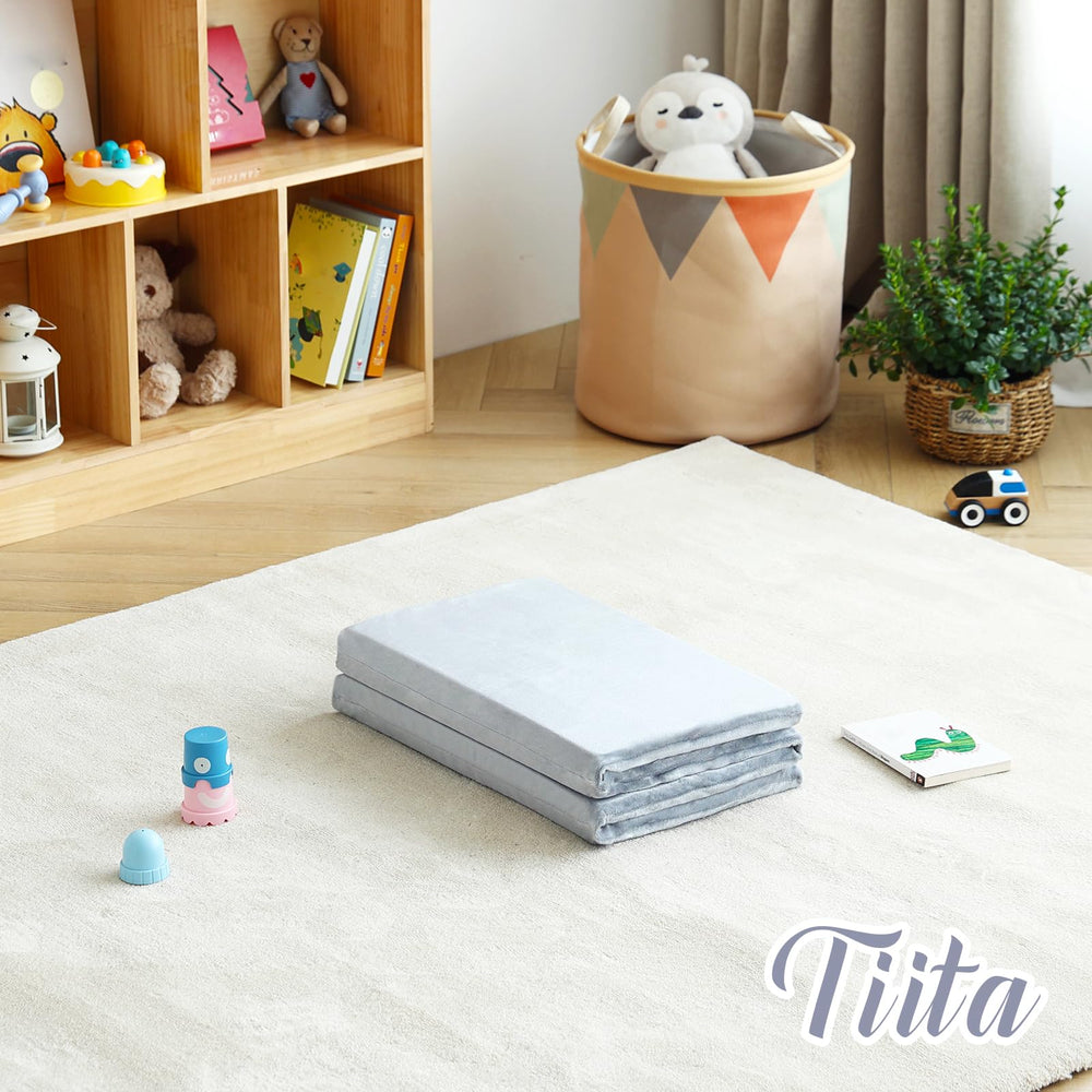 Tiita Kids Nap Mat in a bedroom setup for cozy naptime.