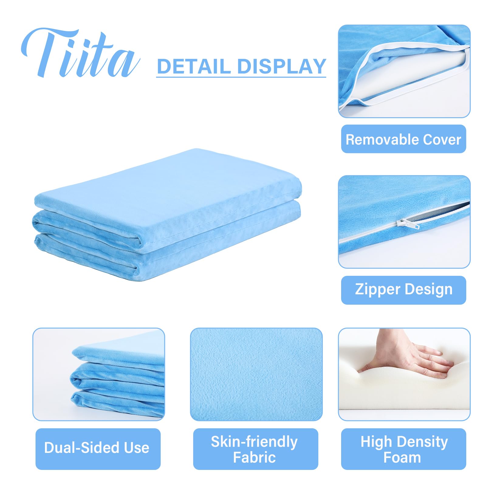 Tiita Kids Nap Mat blue in daycare setting demonstrates portable nap space