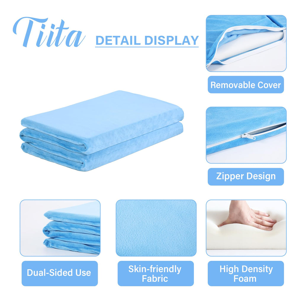 Tiita Kids Nap Mat blue in daycare setting demonstrates portable nap space