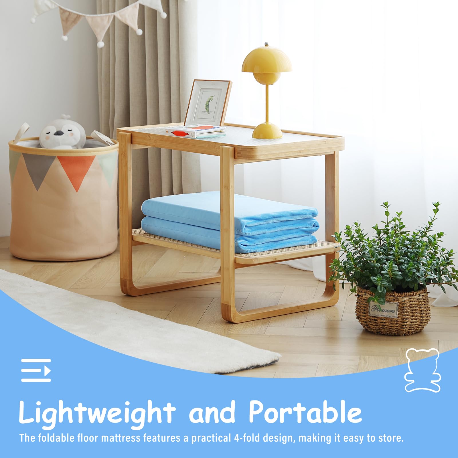 Tiita Kids Nap Mat blue uses durable material for lasting use