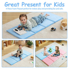 Tiita Kids Nap Mat blue folded shows compact storage and portability