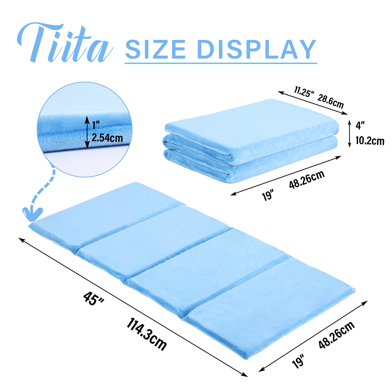 Tiita Kids Nap Mat blue portable mat ideal for travel and on-the-go use