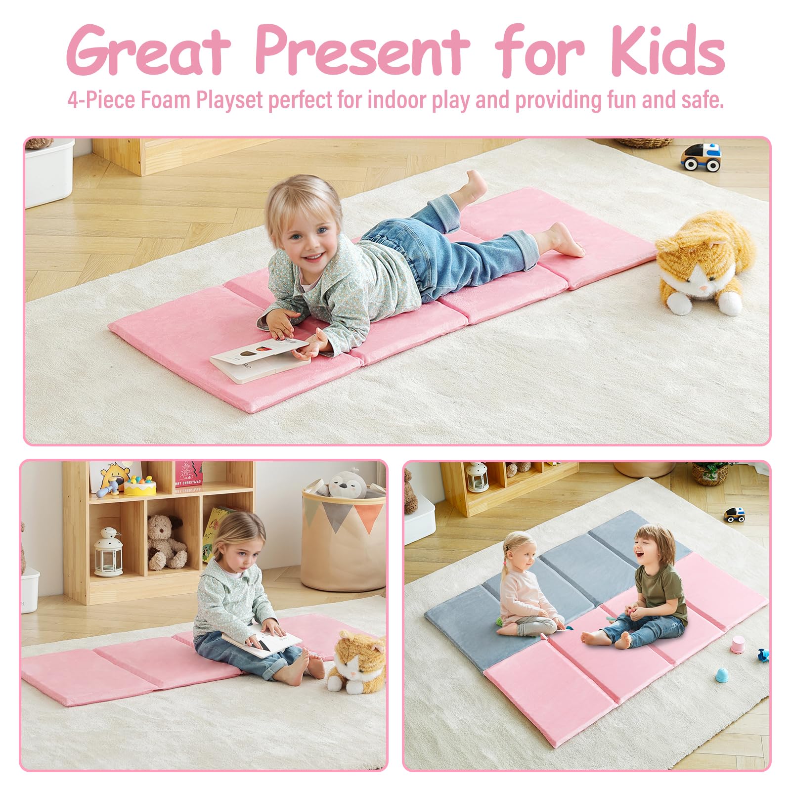 Tiita Kids Nap Mat in bedroom use shows cozy sleeping surface for naptime.