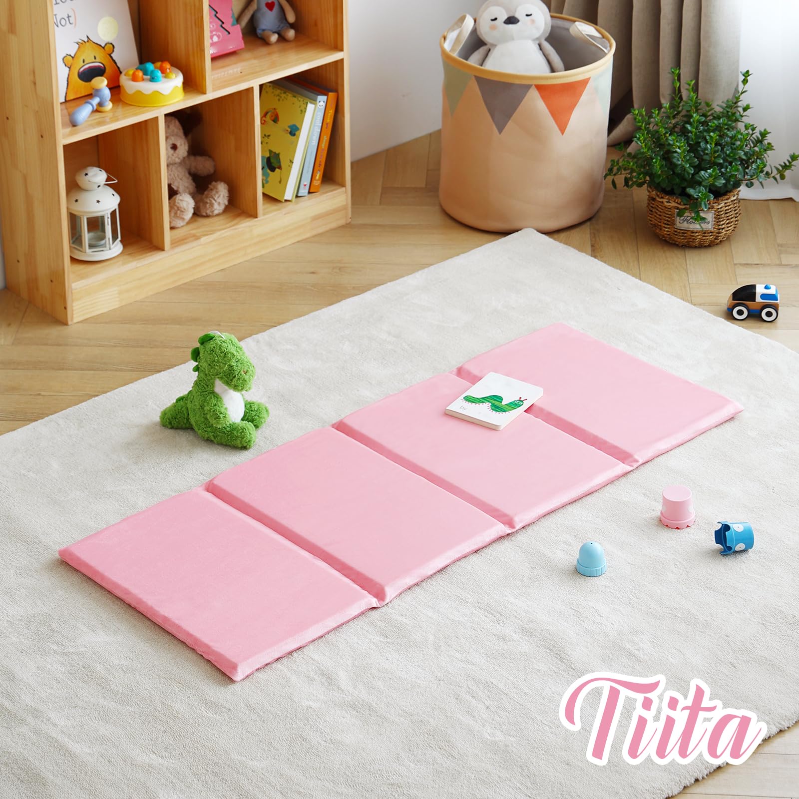 Tiita Nap Mat soft skin-friendly fabric enhances comfort during nap or play.