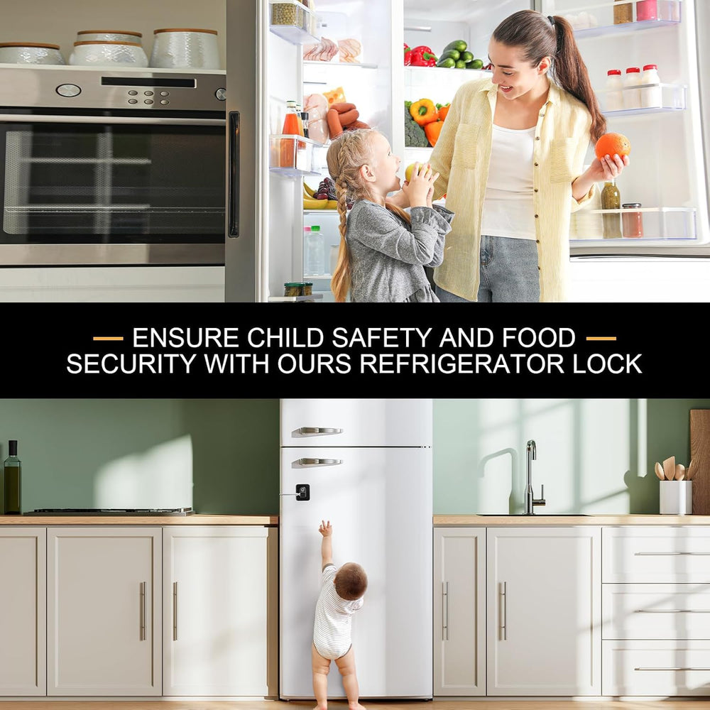 TIJTJHC Fridge Lock no-tools-installation simplifies securing cabinets and drawers.
