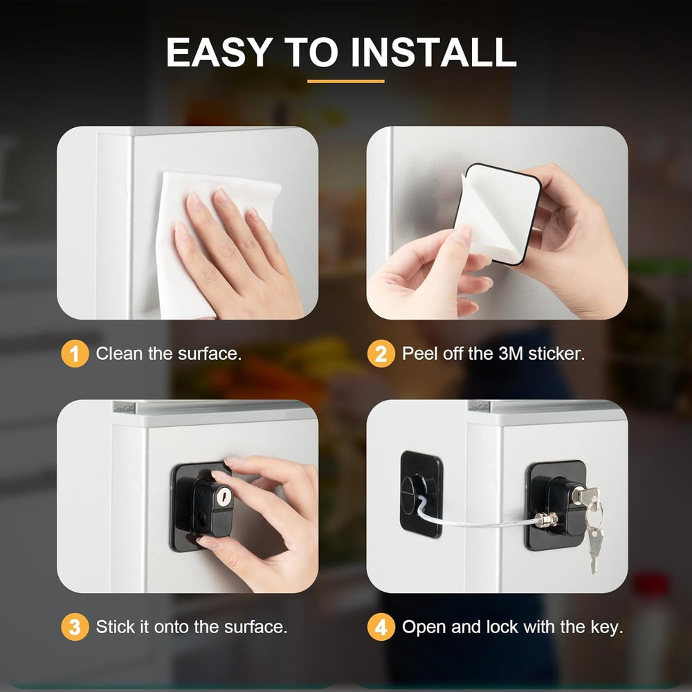 TIJTJHC Fridge Lock compact two-pack fits small spaces and travel-friendly.
