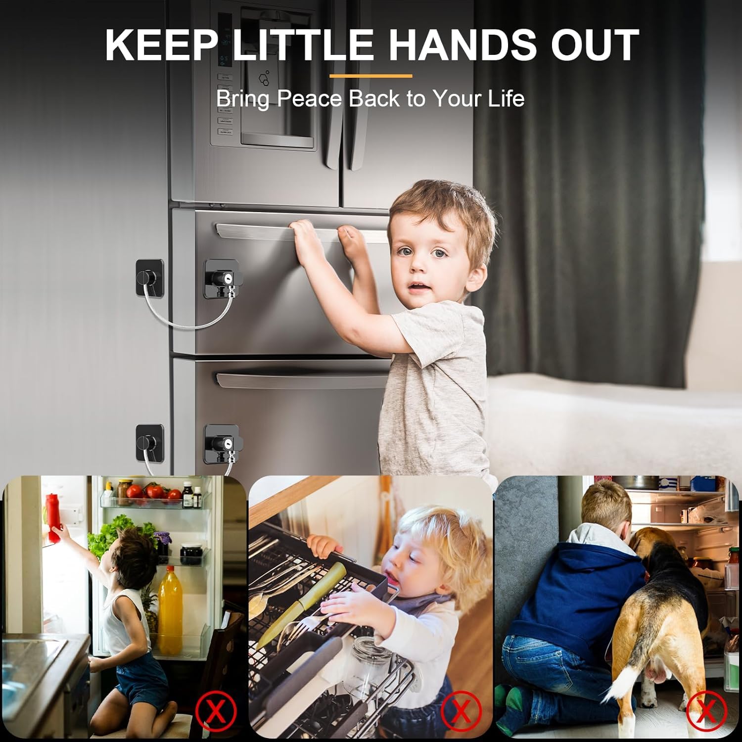 TIJTJHC Fridge Lock versatile-use for fridge, drawers, and cabinets.