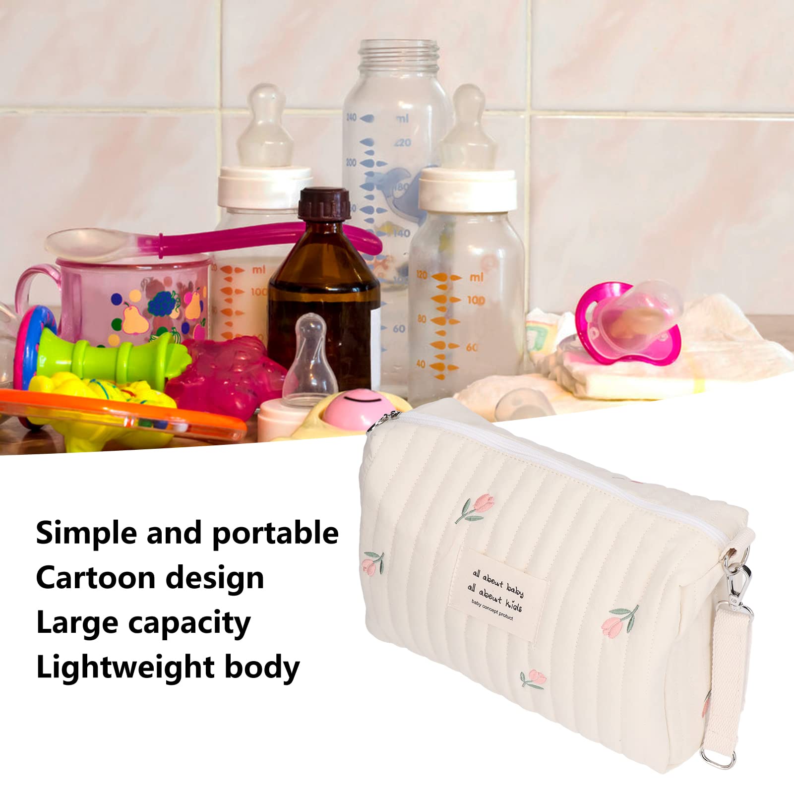 TIKATARER diaper bag size 24x20cm with compact dimensions for daily use