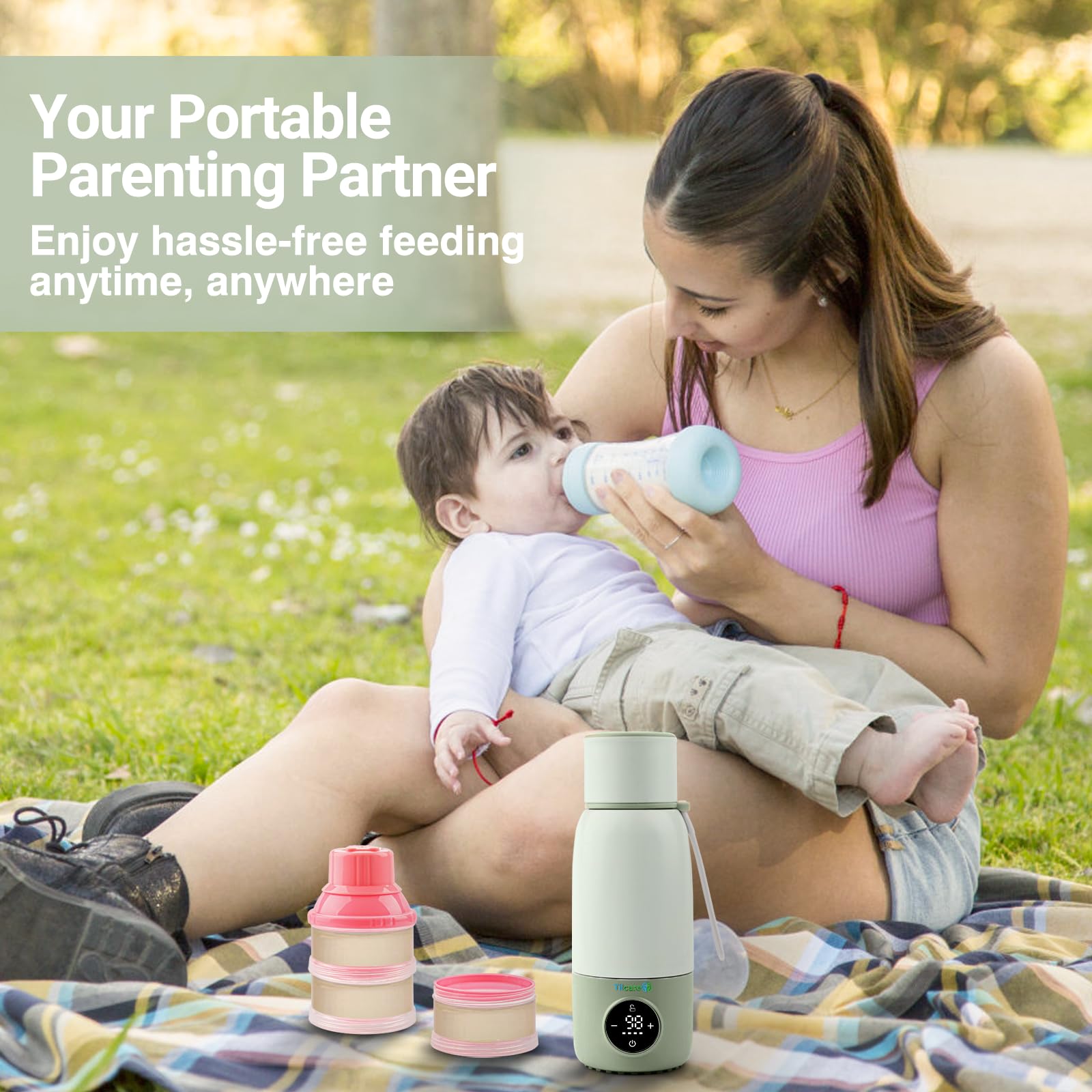Tilcare portable bottle warmer 5000mAh battery shows reliable power for daily feeding.