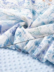 TILLYOU baby blanket minky back texture shows gentle 3D nubs for soothing cuddles