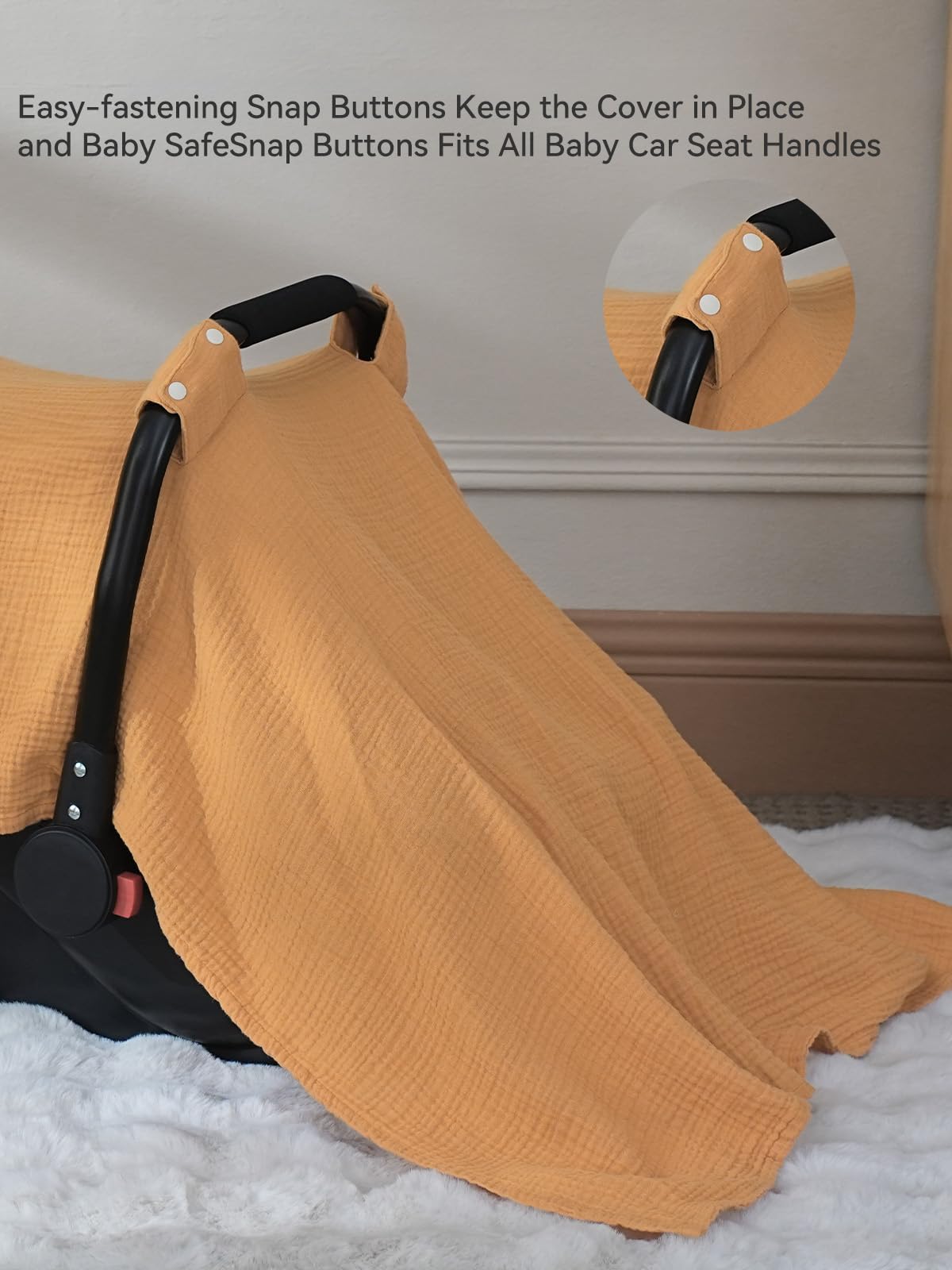 TILLYOU baby car seat cover in elegant gift box for new parents.