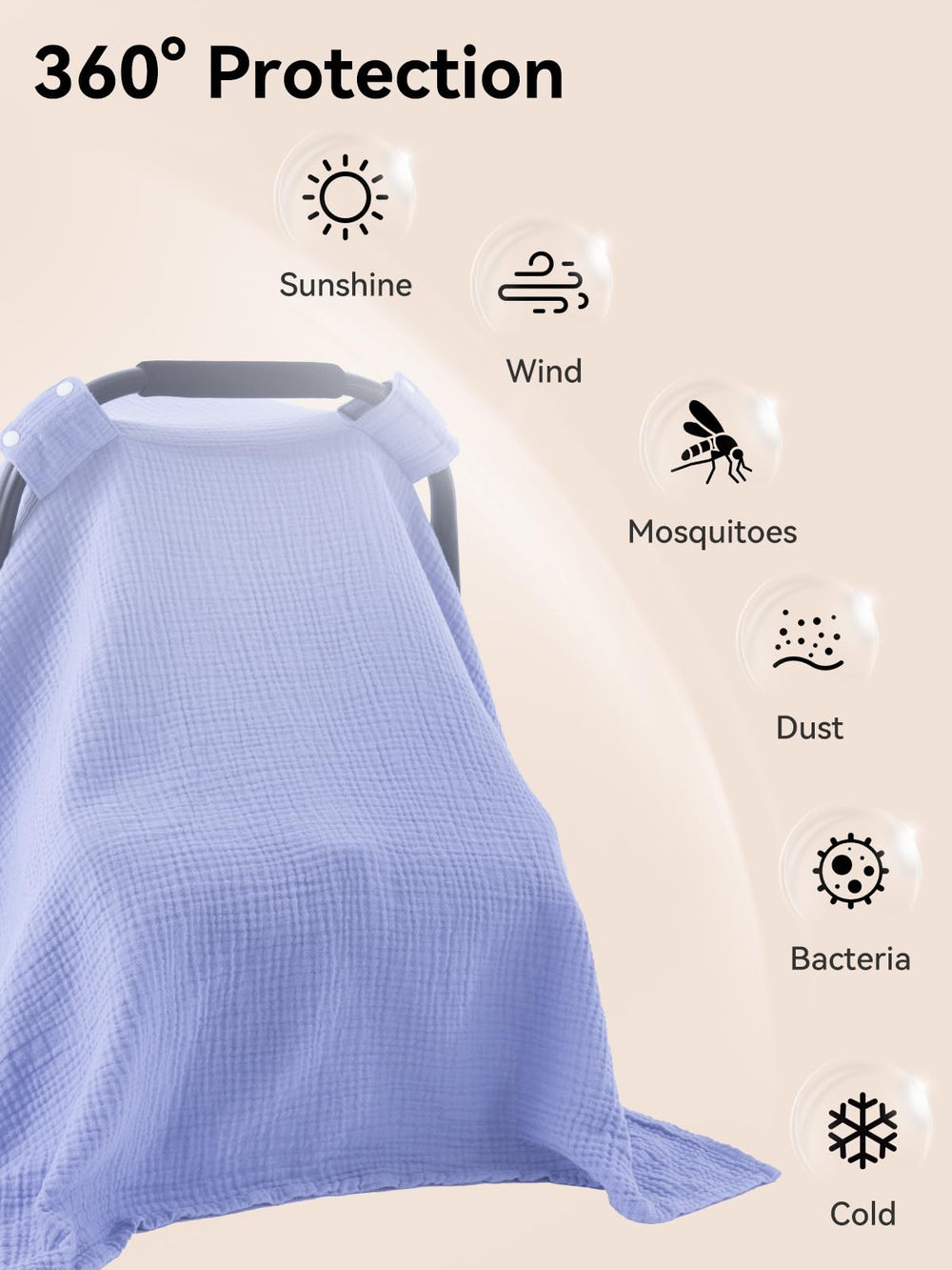 TILLYOU muslin close-up highlights soft texture ideal for delicate baby skin.