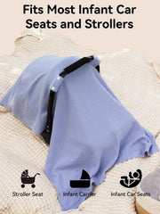 TILLYOU car seat cover with secure snap-on fit keeps baby shielded on outings.